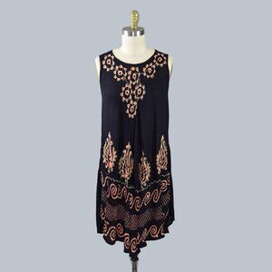 SANTE CLASSICS BLACK EMBROIDERED BOHEMIAN DRESS